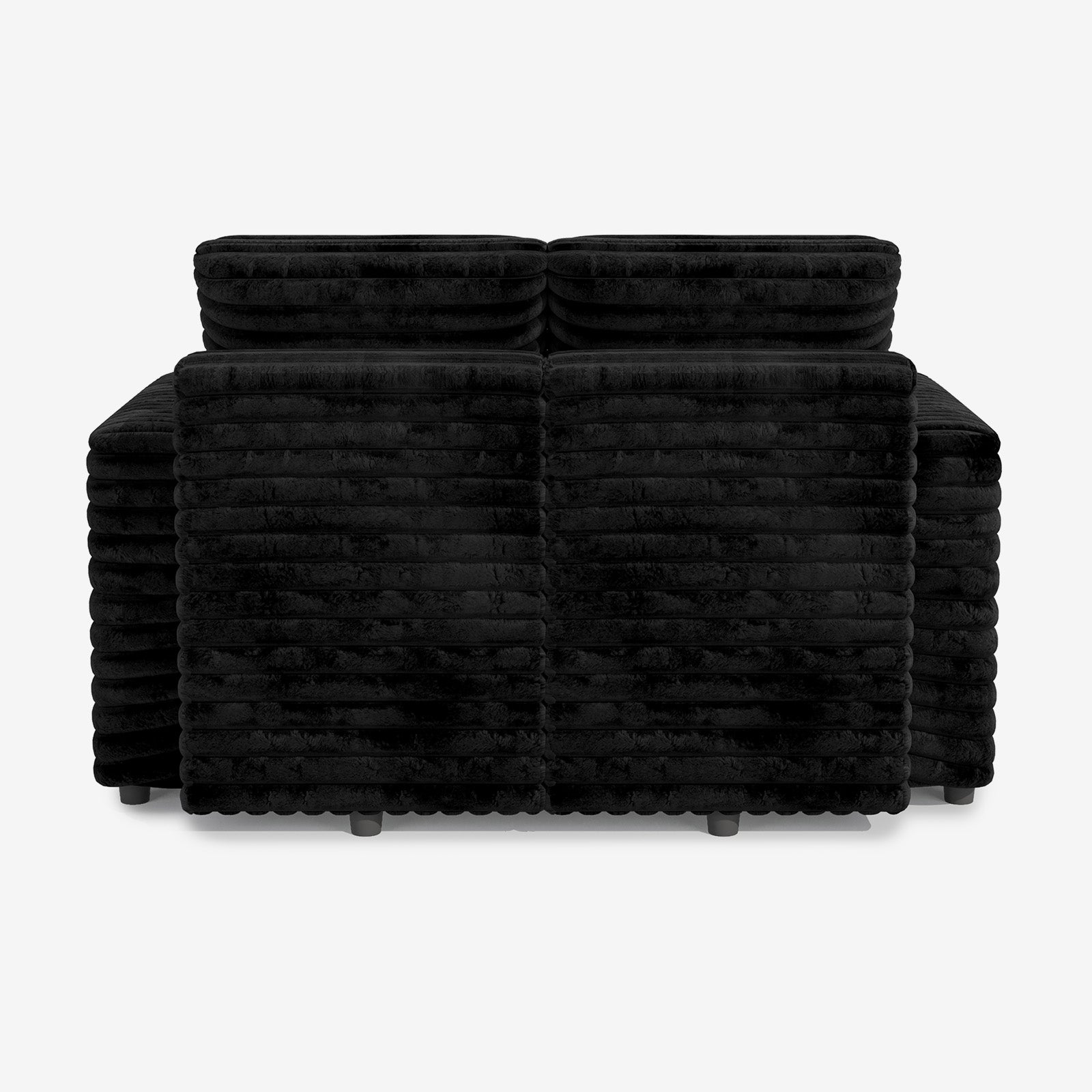 Belffin Faux Rabbit Fur Corduroy Pull-out Sleeper Loveseat Sofa