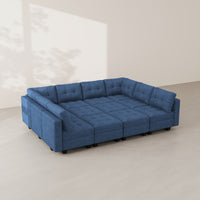 Prussian-Blue-/-Weave-12-Seat-Pit-Sectional