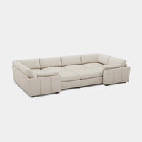 Misty-White-/-Chenille-8-Seat-Wraparound-Pit-Sectional