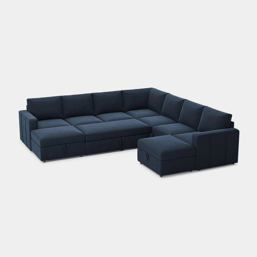 Navy-Blue-/-Velvet-9-Seat-U-Shaped-Pullout-Sectional