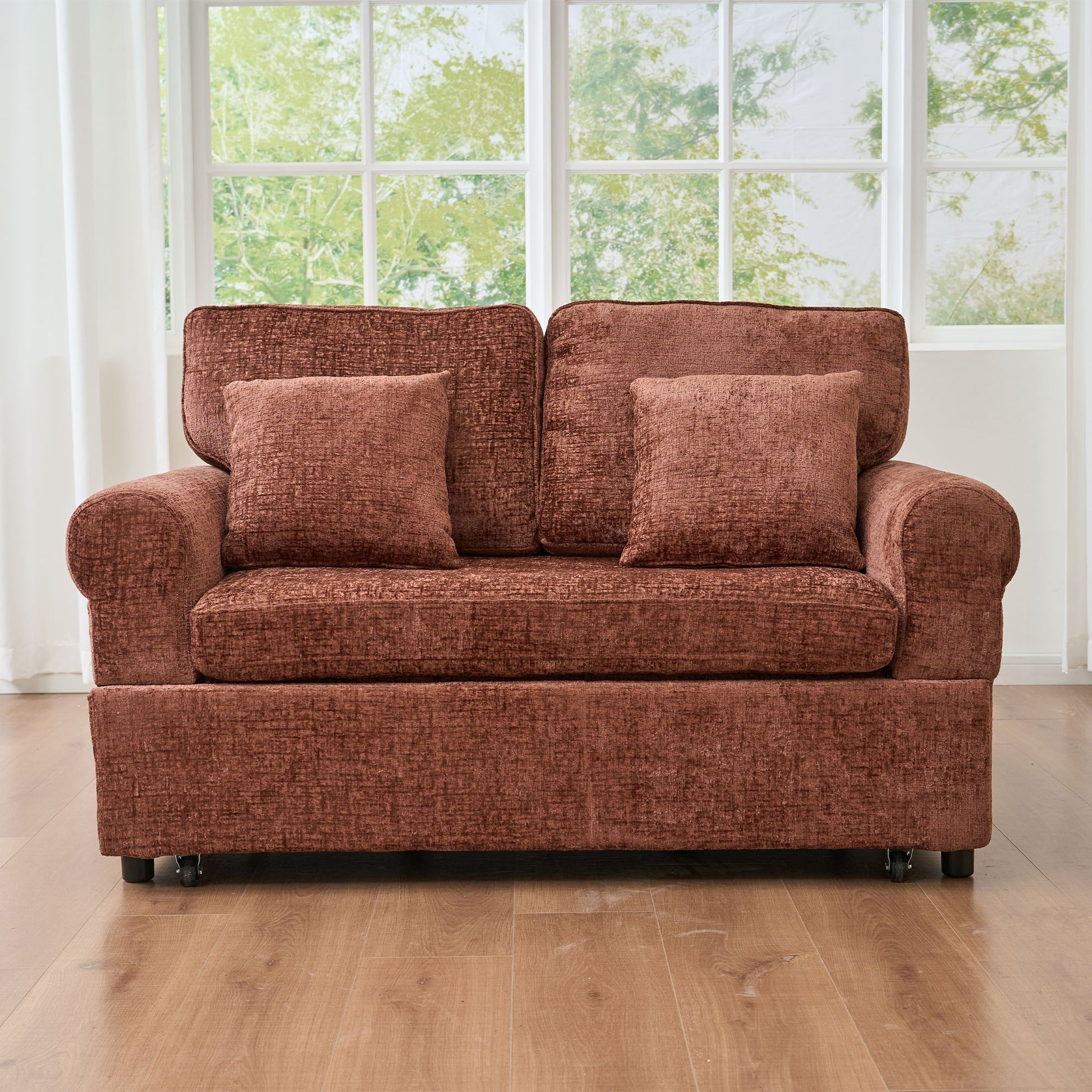 Chenille-round-arm-Rustic-Brown