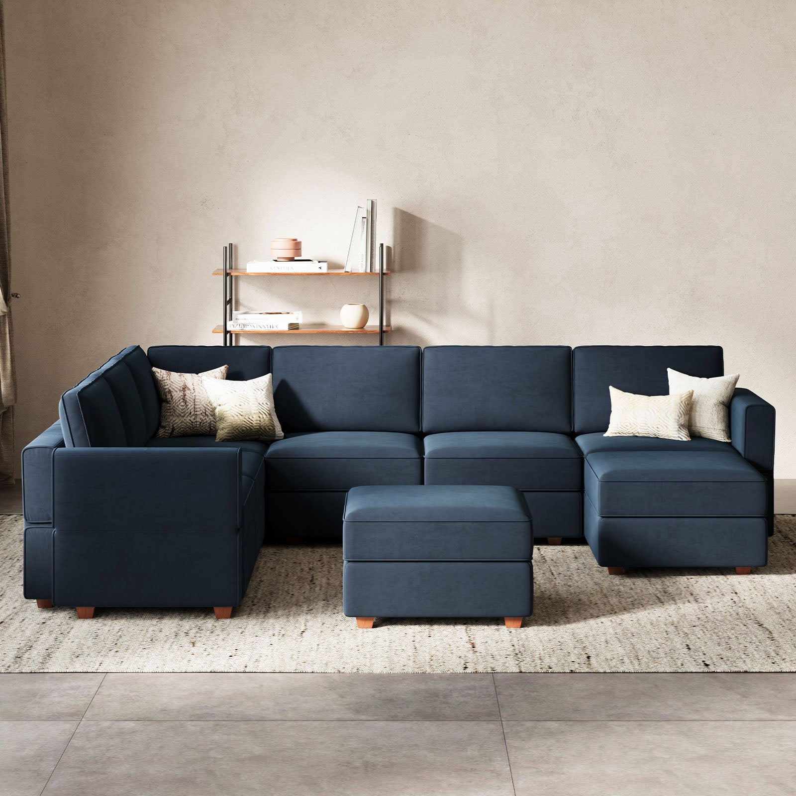 Belffin 7 Seats + 9 Sides Modular Oversized Velvet Sofa