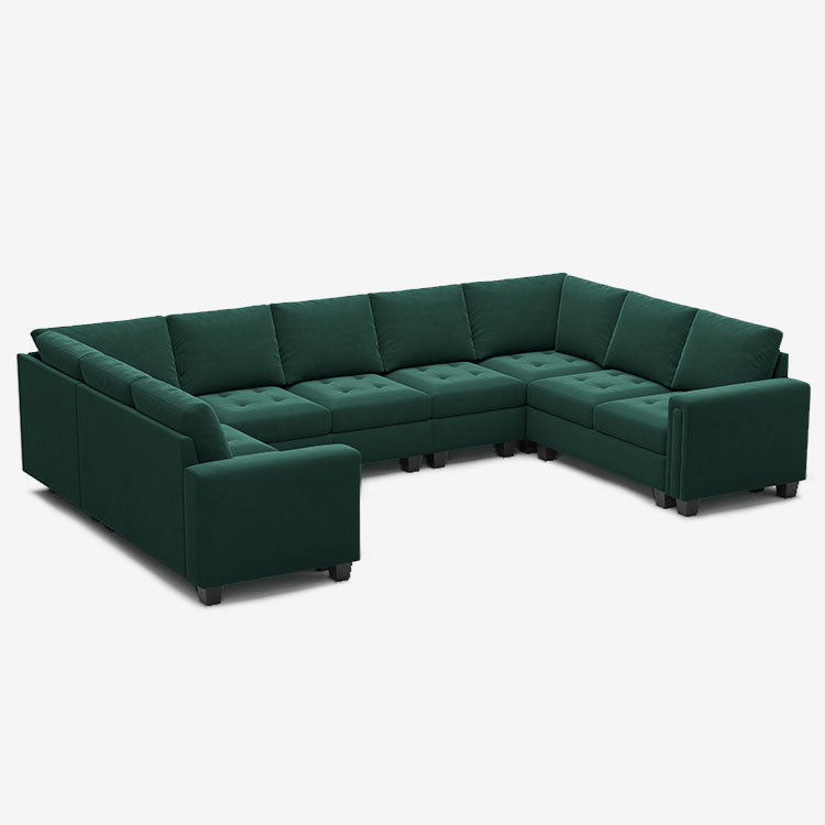 Belffin 9 Seats Modular Velvet Tufted Sofa