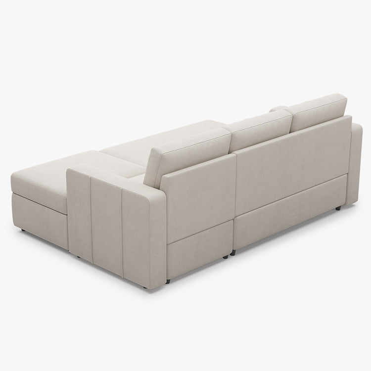 Belffin 3 Seats Modular Velvet Pull-out Sleeper Sofa with Storage Ottoman