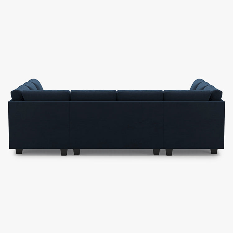 Belffin 8 Seats Modular Velvet Tufted Pull-out Sleeper Sofa