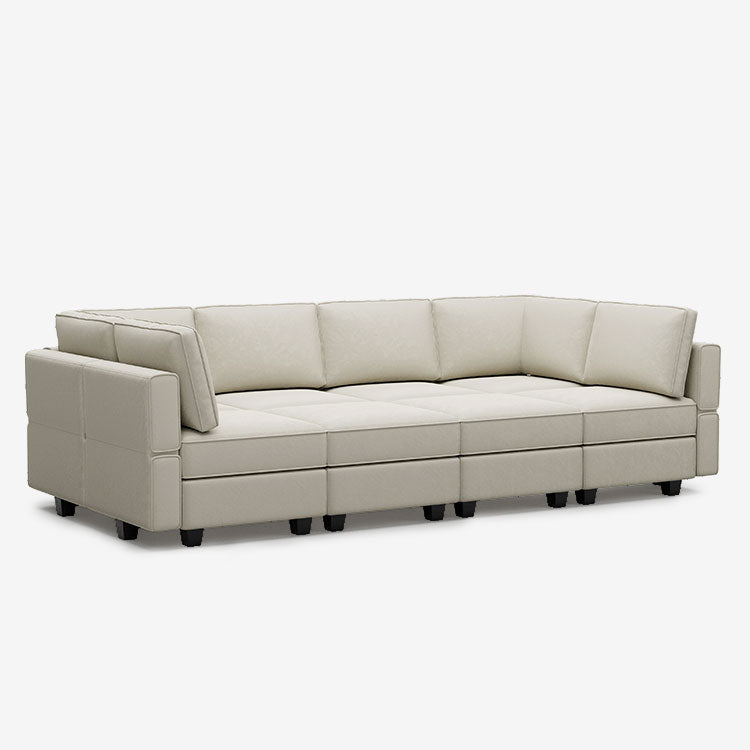 Belffin 8 Seats + 8 Sides Modular Velvet Sleeper Sofa with Storage Seat