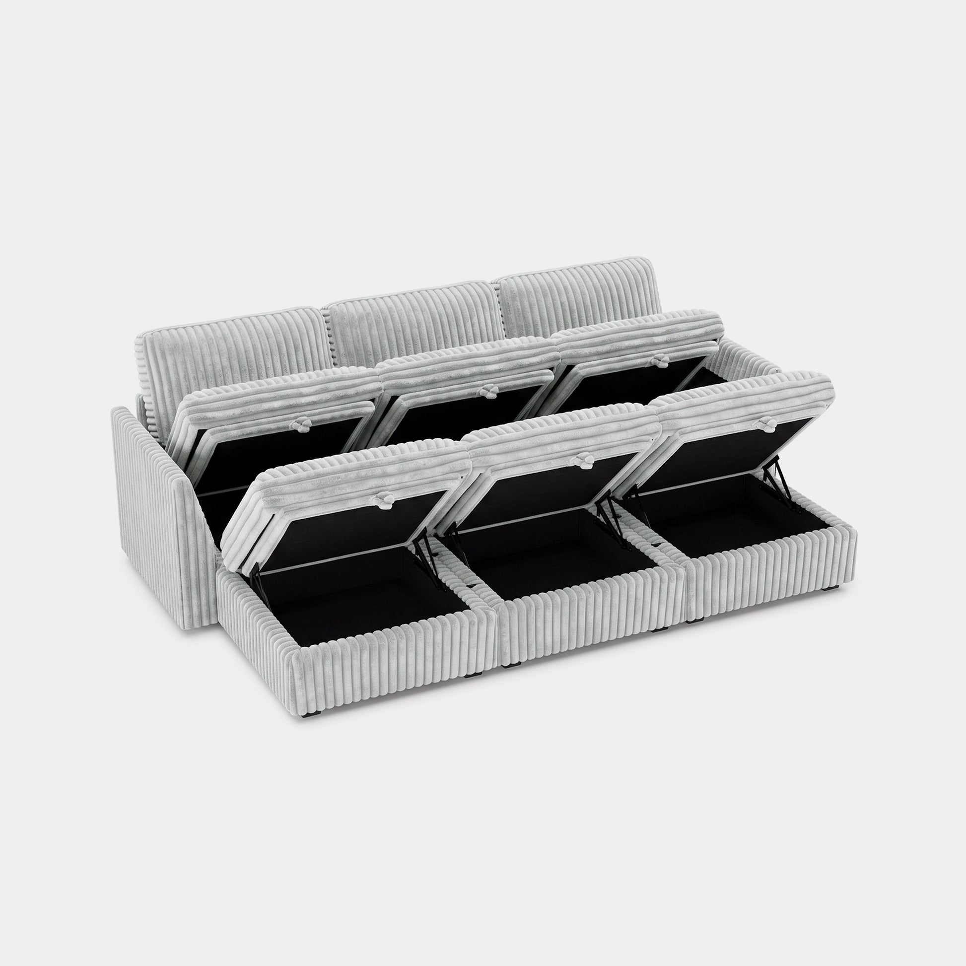 Cloud-Gray-/-Corduroy-6-Seat-Open-Pit-Sectional