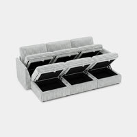 Cloud-Gray-/-Corduroy-6-Seat-Open-Pit-Sectional