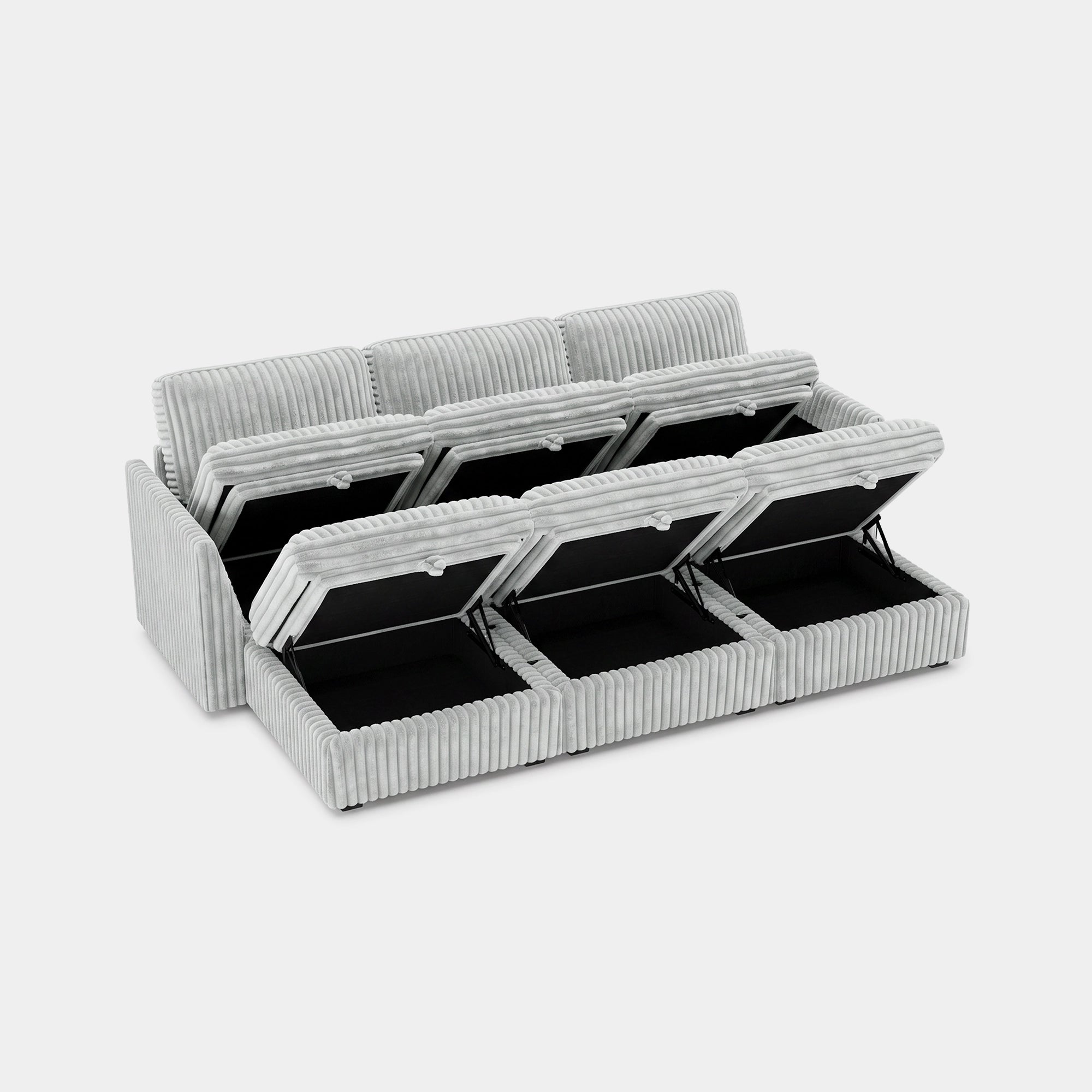 Cloud-Gray-/-Corduroy-6-Seat-Open-Pit-Sectional