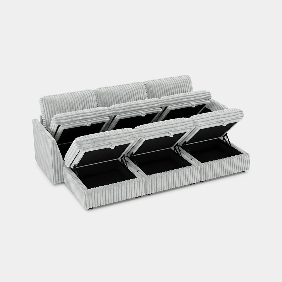 Cloud-Gray-/-Corduroy-6-Seat-Open-Pit-Sectional