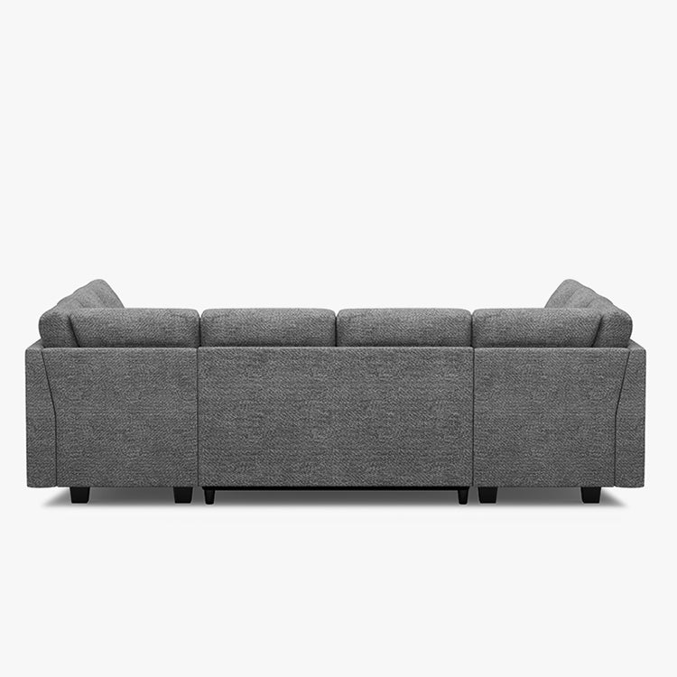 Belffin Modular 8 Seater Modular Chenille Pull-out Sofa with Storage Seats