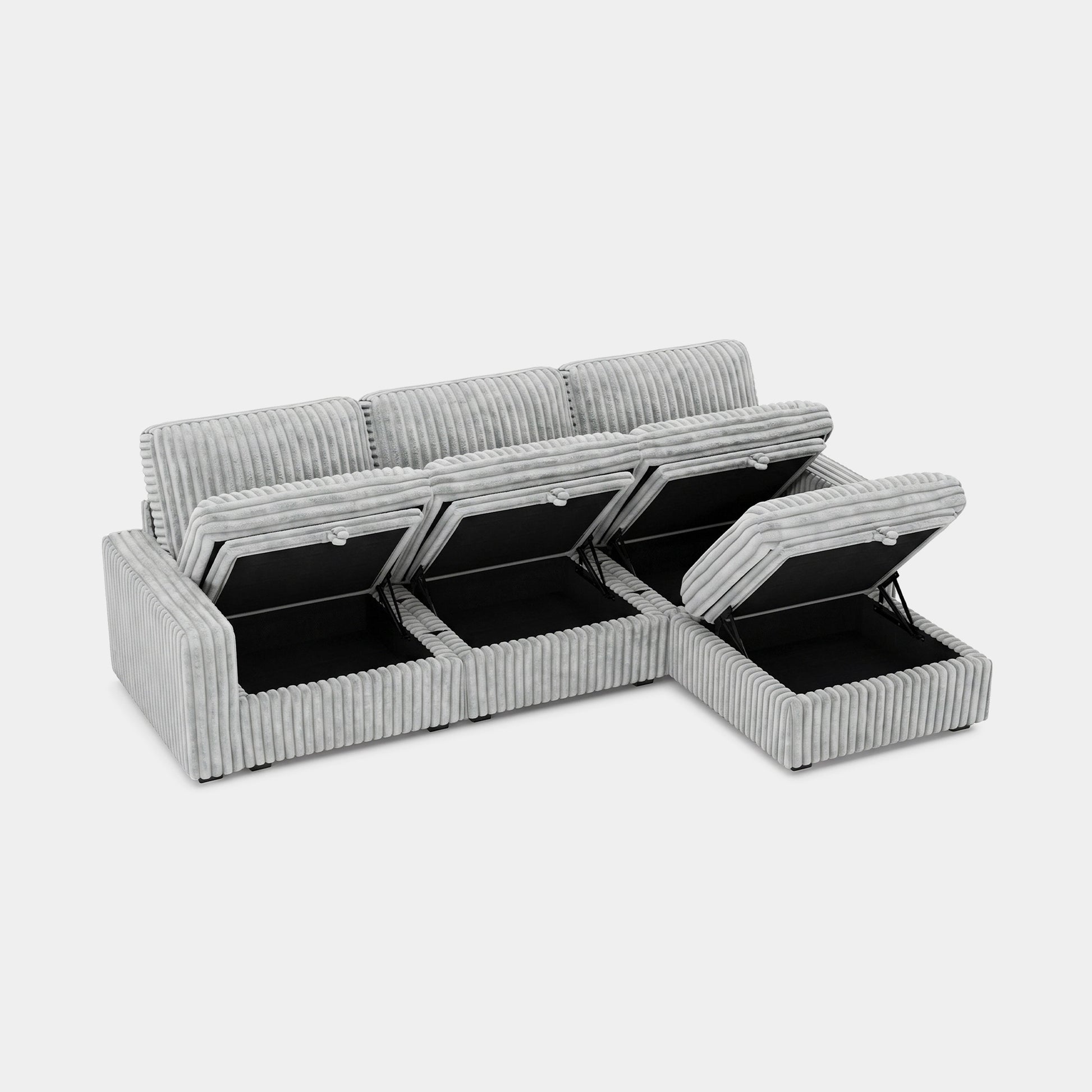 Cloud-Gray-/-Corduroy-4-Seat-L-Shaped-Sectional