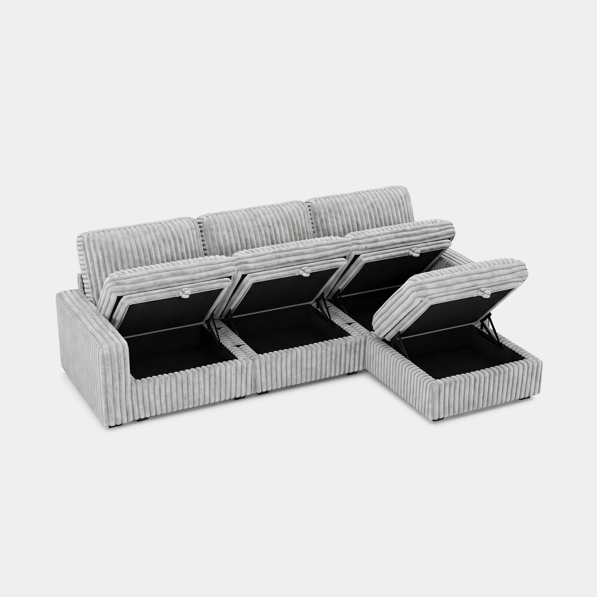Cloud-Gray-/-Corduroy-4-Seat-L-Shaped-Sectional