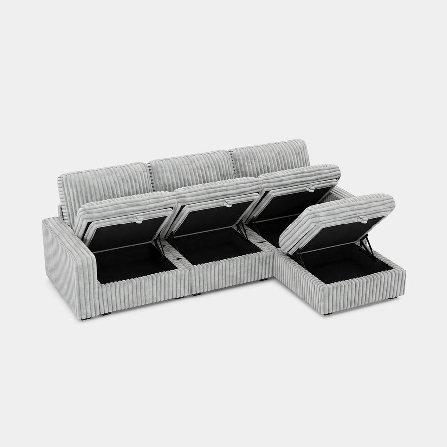 Cloud-Gray-/-Corduroy-4-Seat-L-Shaped-Sectional