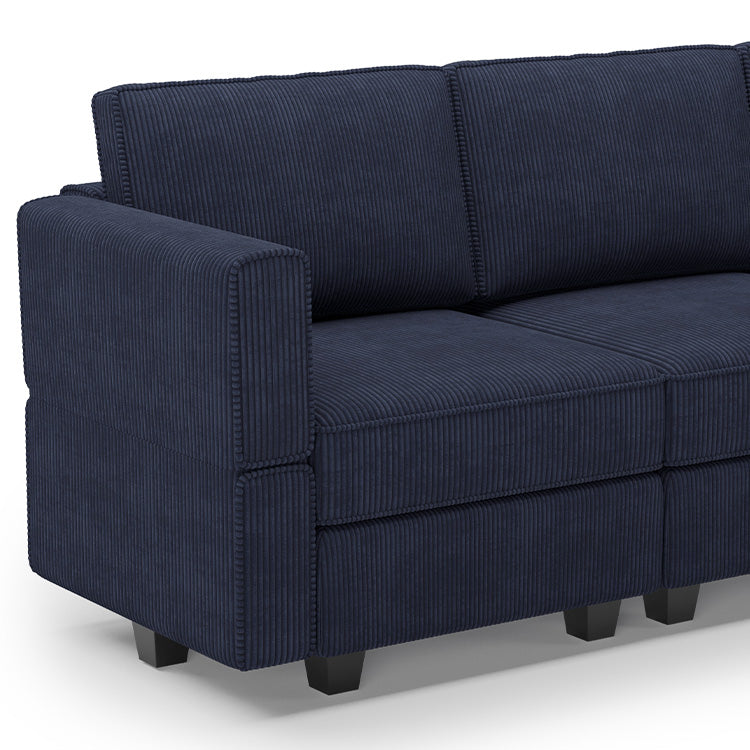 Belffin 7 Seats + 9 Sides Modular Wide Corduroy Sofa with Storage Seat