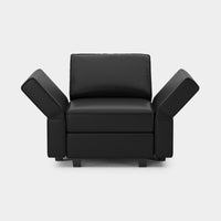 Soforia-Arm-Chair-Sand-Black-Faux-Leather-Adjustable-Backrest