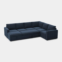 Navy-Blue-/-Velvet-7-Seat-U-Shaped-Pullout-Sectional