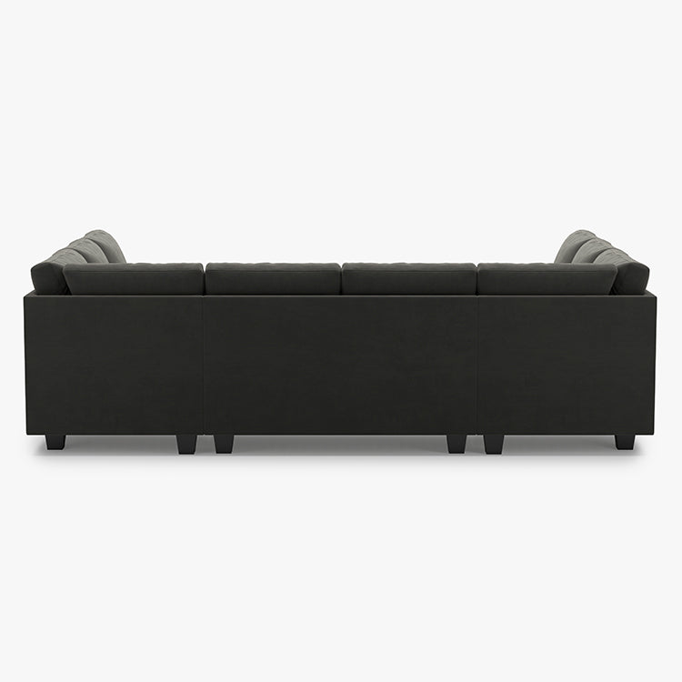 Belffin 8 Seats Modular Velvet Tufted Pull-out Sleeper Sofa