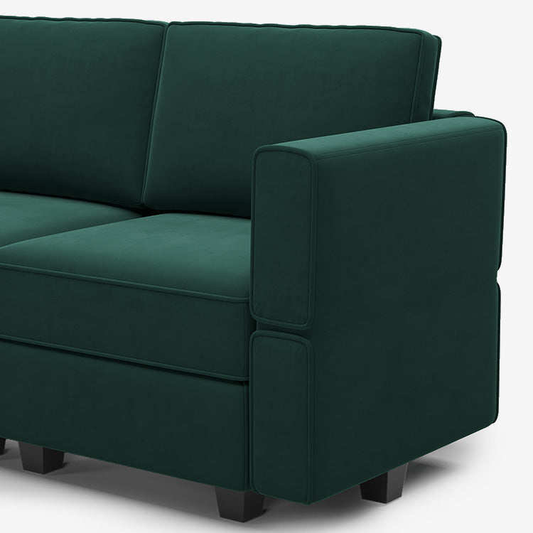 Belffin Modular Sofa - 4 Seats + 4 Sides Velvet Sleeper Sofa With ...