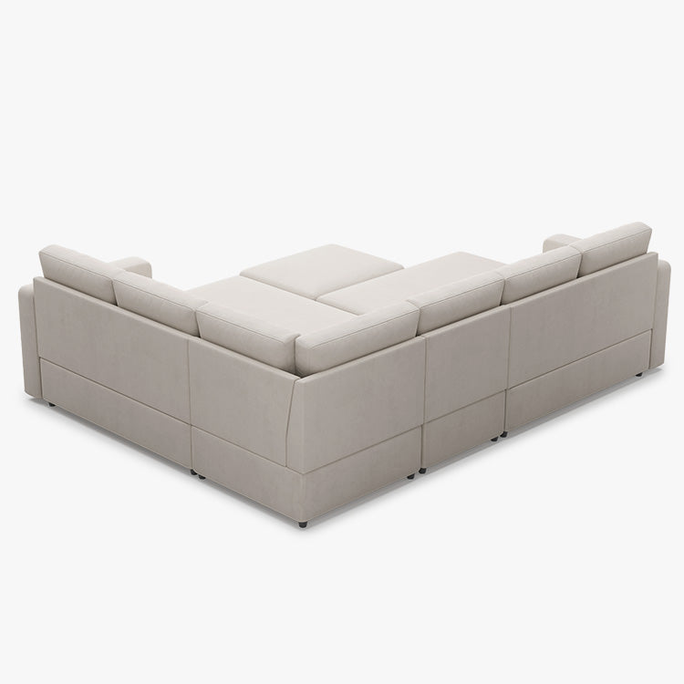 Belffin 6 Seats Modular Velvet Pull-out Sleeper Sofa with Storage Ottoman