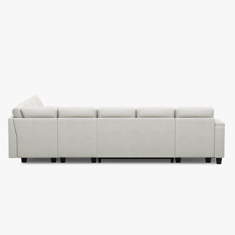 Belffin Modular 8 Seater Modular Chenille Pull-out  Sleeper Sofa with Storage Chaises