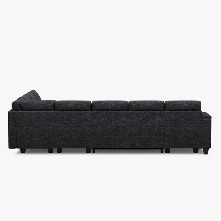 Belffin Modular 8 Seater Modular Chenille Pull-out  Sleeper Sofa with Storage Chaises