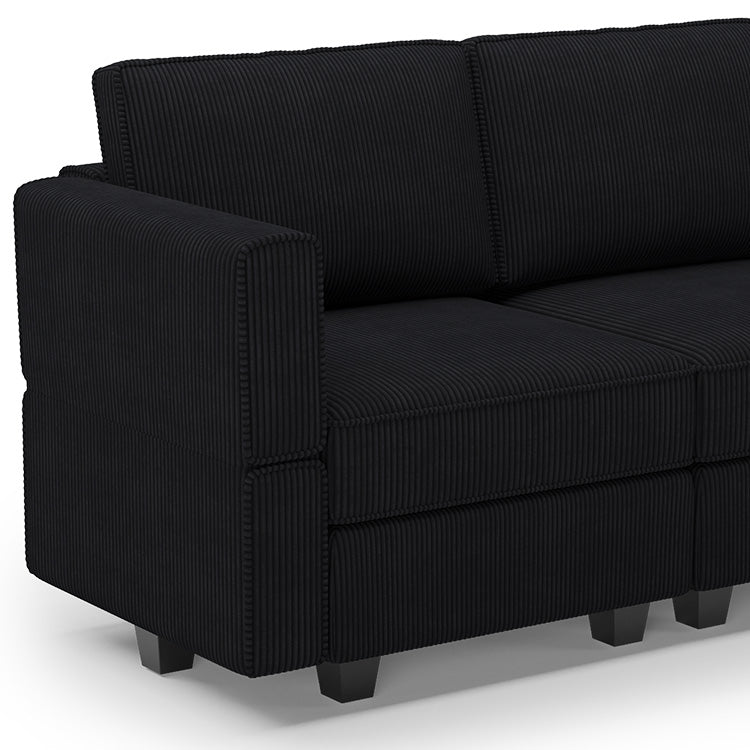 Belffin 7 Seats + 9 Sides Modular Corduroy Sofa with Storage Ottoman