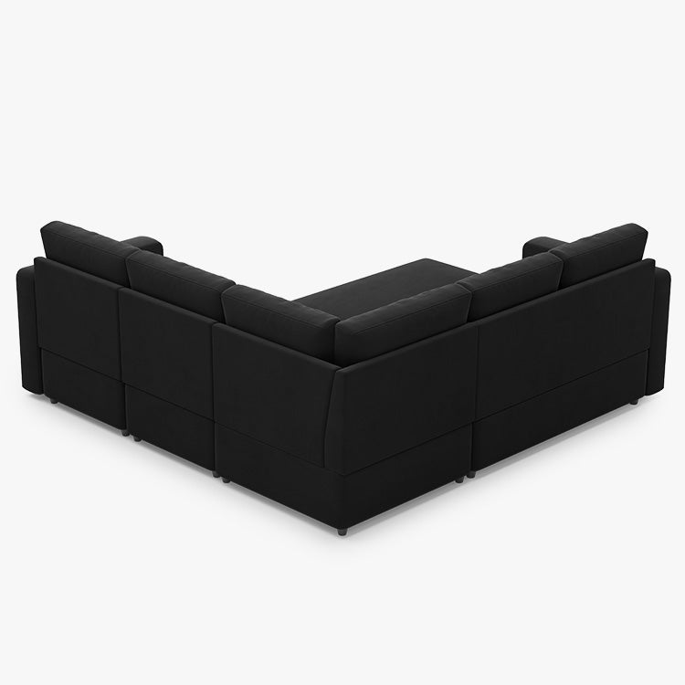 Belffin 5 Seats Modular Velvet Pull-out Sleeper Sofa