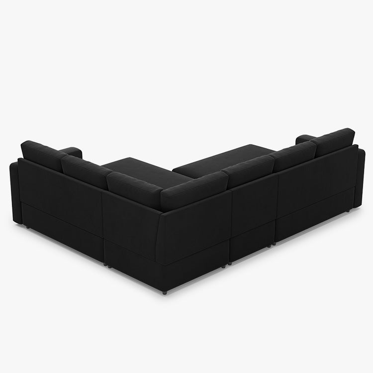 Belffin 6 Seats Modular Velvet Pull-out Sleeper Sofa