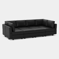 Sand-Black-/-Faux-Leather-8-Seat-Pit-Sectional
