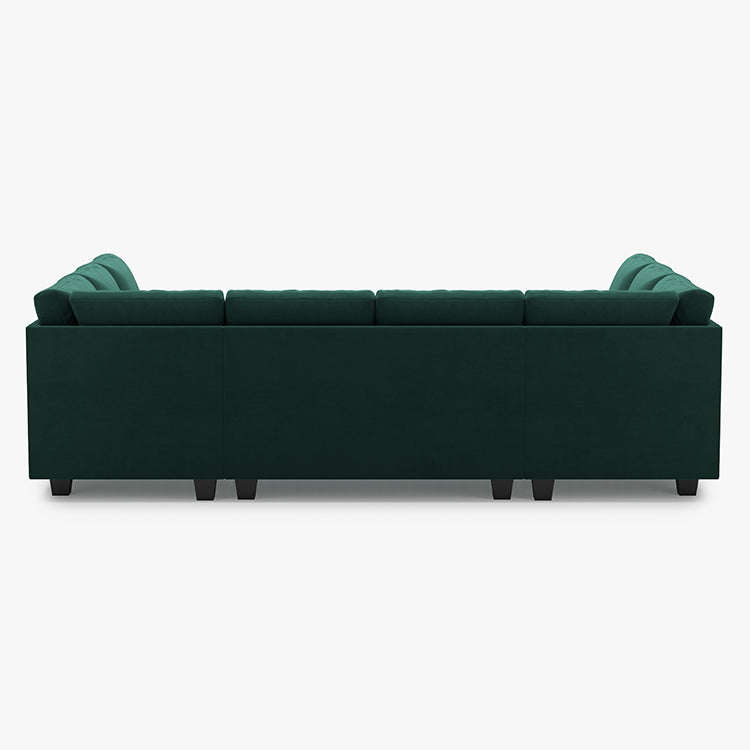 Belffin 8 Seats Modular Velvet Tufted Pull-out Sleeper Sofa