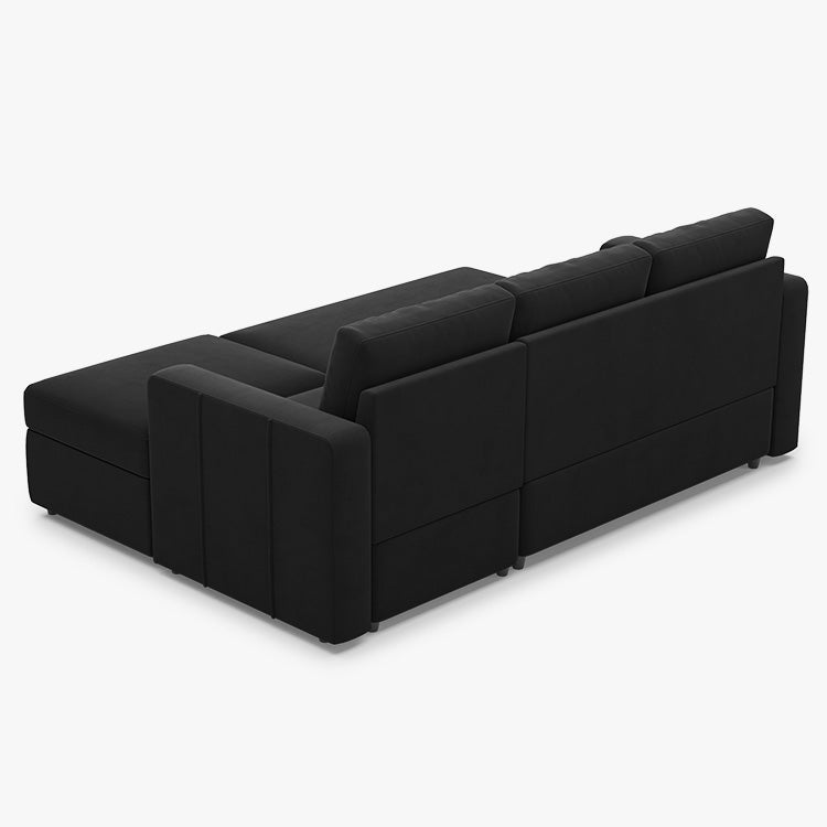 Belffin 3 Seats Modular Velvet Pull-out Sleeper Sofa with Storage Ottoman