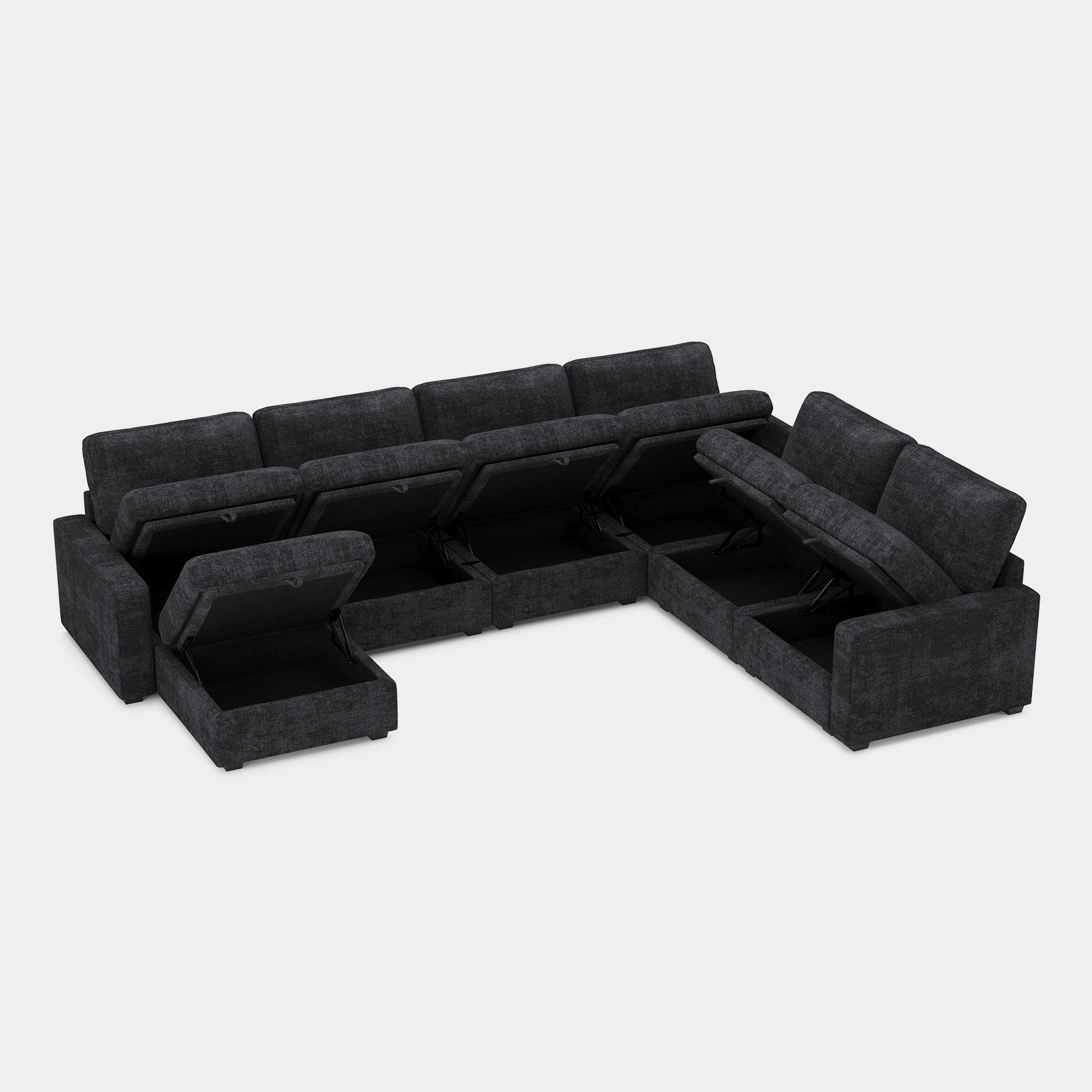 Graphite-Grey-/-Chenille-7-Seat-U-Shaped-Sectional