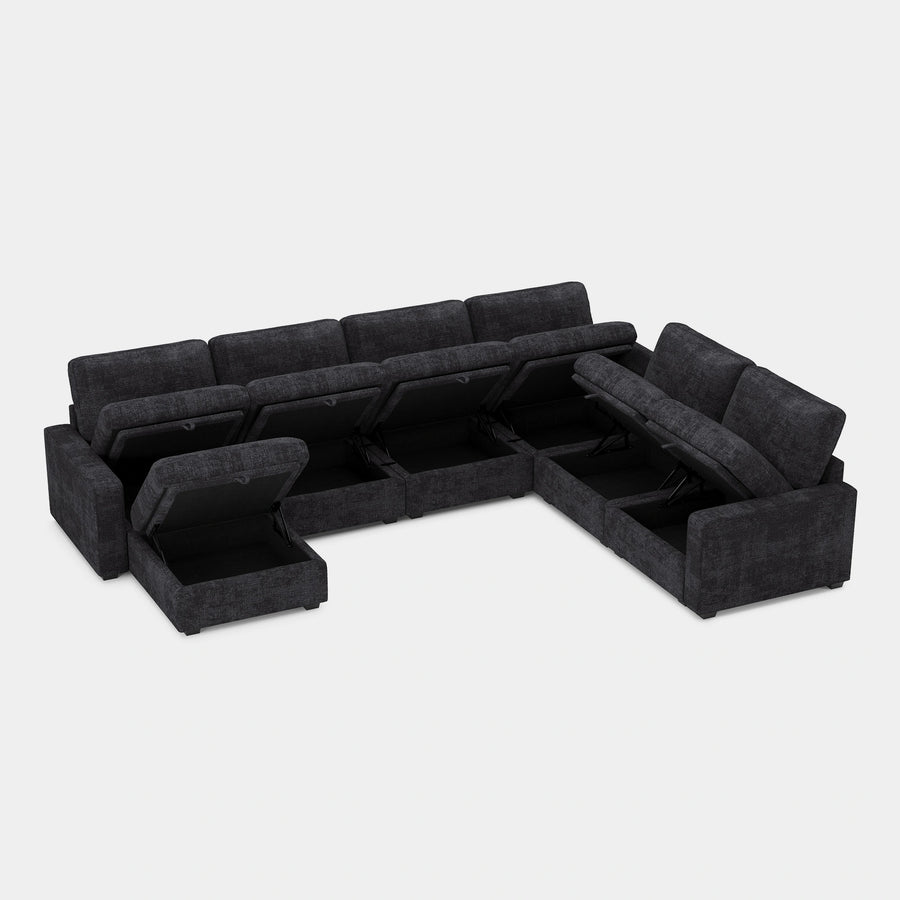 Graphite-Grey-/-Chenille-7-Seat-U-Shaped-Sectional