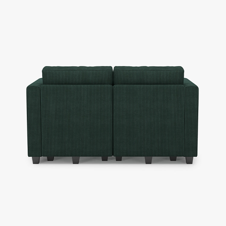 Belffin 2 Seats + 4 Sides Modular Corduroy Loveseat Sofa with Storage Seat