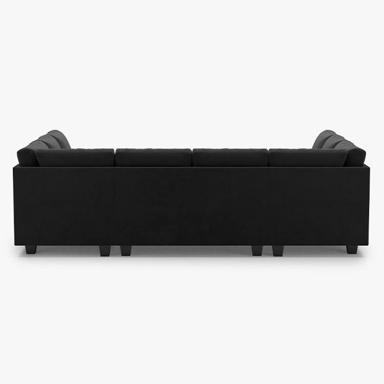 Belffin 8 Seats Modular Velvet Tufted Pull-out Sleeper Sofa