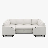 Misty-White-/-Chenille-8-Seat-U-Shaped-Pullout-Sectional