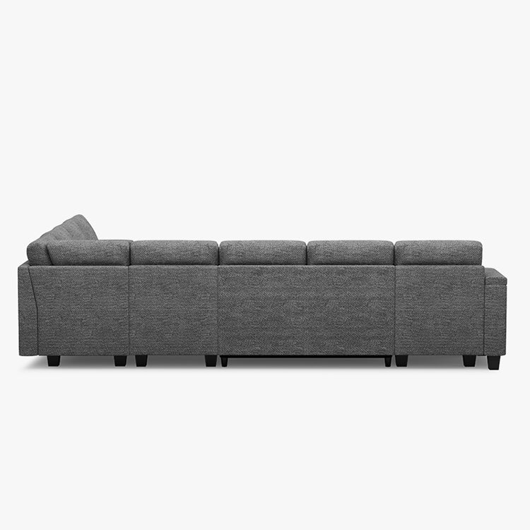 Belffin Modular 8 Seater Modular Chenille Pull-out  Sleeper Sofa with Storage Chaises