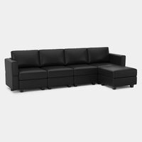 Sand-Black-/-Faux-Leather-5-Seat-L-Shaped-Sectional
