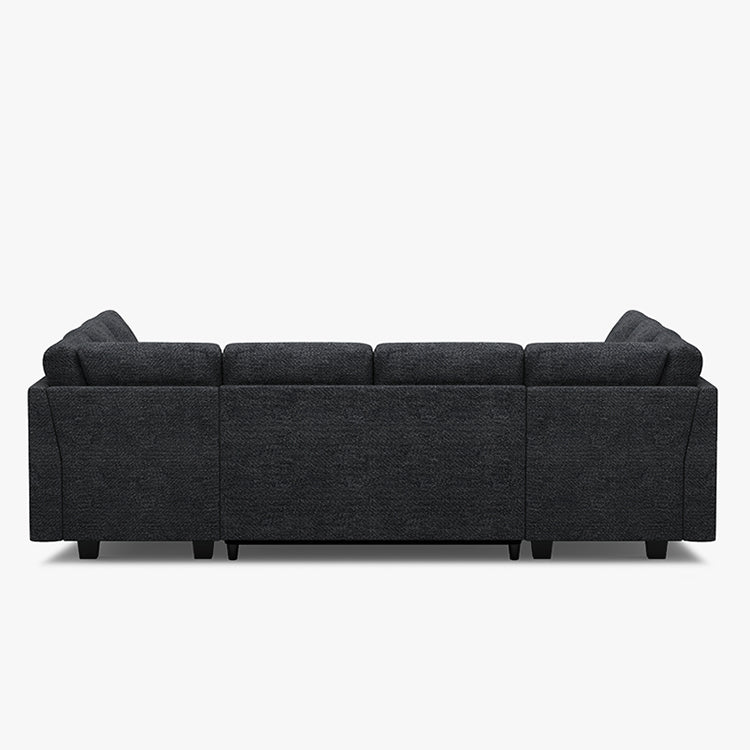 Belffin Modular 8 Seater Modular Chenille Pull-out Sofa with Storage Seats