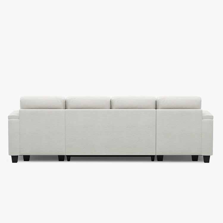 Belffin Modular 4 Seater Modular Chenille Pull-out  Sleeper Sofa with Storage Chaises