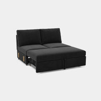Ebony-Black-/-Velvet-Module-Pullout Loveseat