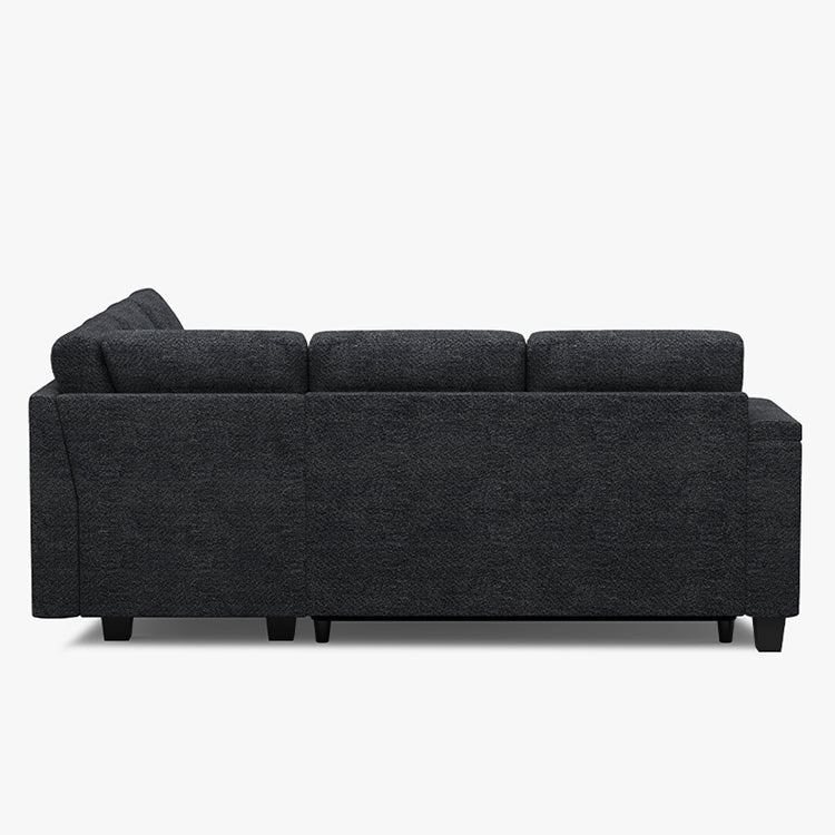 Belffin Modular 5 Seater Modular Chenille Pull-out  Sleeper Sofa with Storage Seats