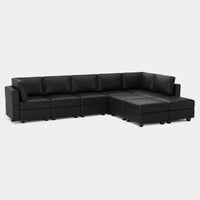Sand-Black-/-Faux-Leather-9-Seat-L-Shaped-Sectional