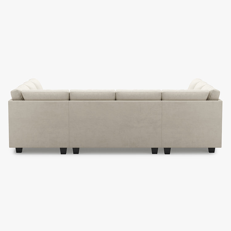 Belffin 8 Seats Modular Velvet Tufted Pull-out Sleeper Sofa