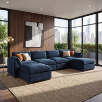 Navy-Blue-/-Velvet-6-Seat-U-Shaped-Open-Sectional