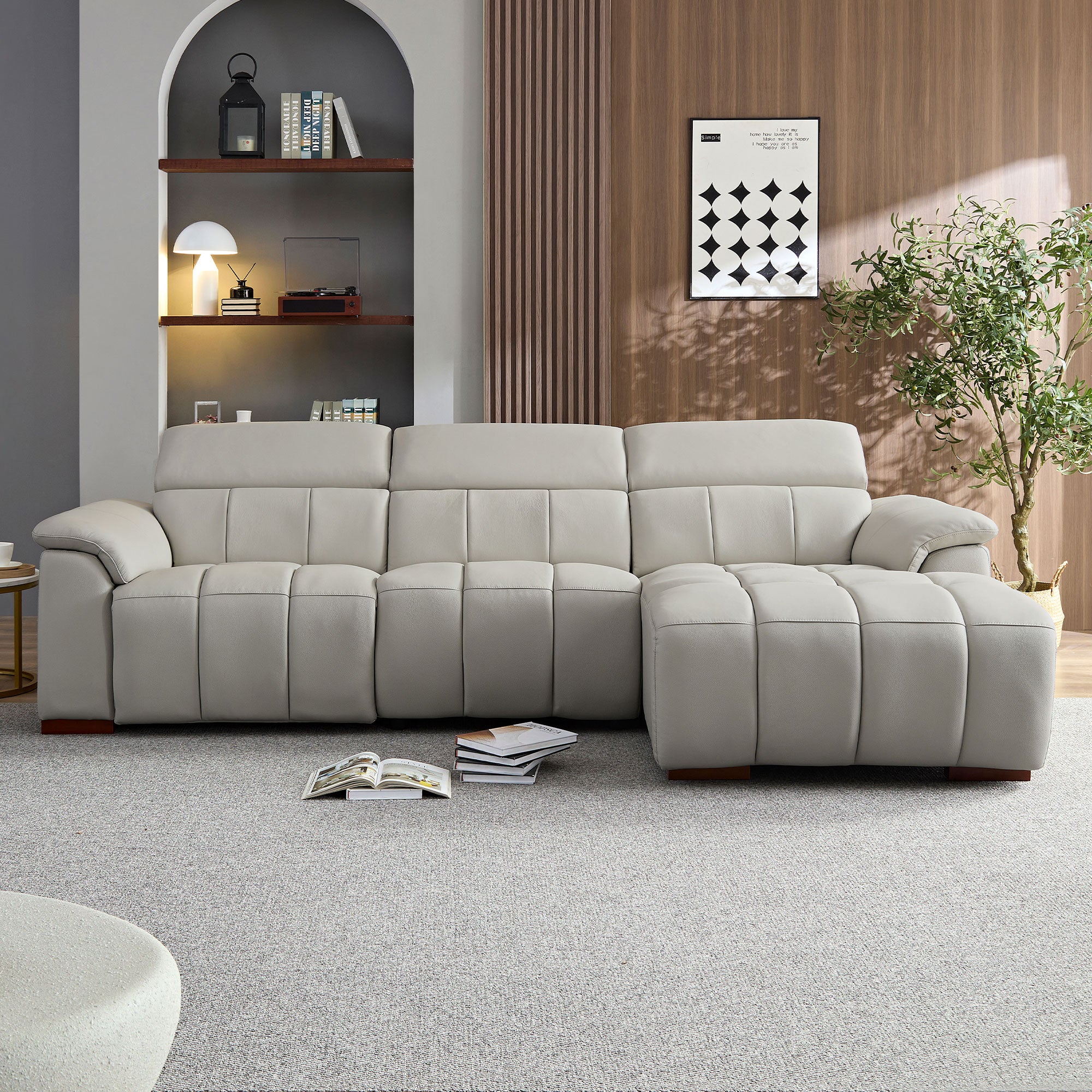 Luvano Leather Sectional Sofa