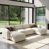 Cosmic-Latte-/-Velvet-6-Seat-U-Shaped-Open-Sectional