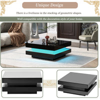 High Gloss Minimalist Design Coffee Table with LED Lights