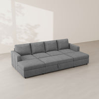 Silver-Grey-/-Chenille-6-Seat-U-Shaped-Pullout-Sectional